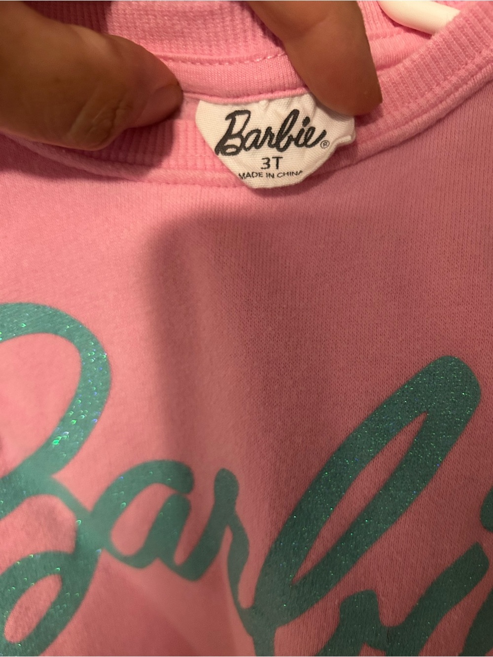 Barbie Girls' Pink Logo crop Sweatshirt - Picture 2 of 2